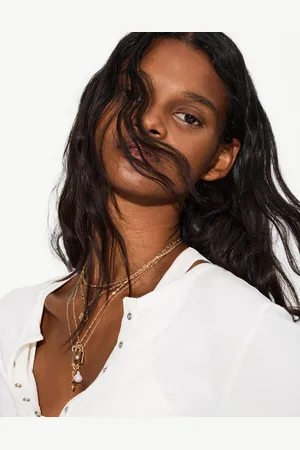Bershka 3er-Pack Halsketten Mit Anhängern Damen Gold