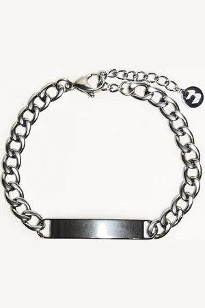 Bershka Armband Aus Stahl Mit Plakette Herren Silber