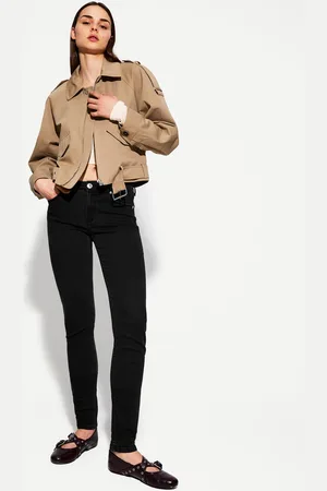 Bershka Skinny-Jeans Mit Tiefem Bund Damen 32 Schwarz