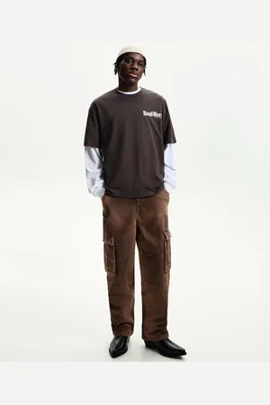 Bershka Cargohose Im Baggy-Fit Herren 34 Braun