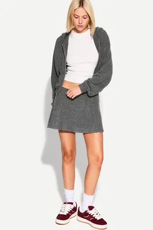Bershka Jacke Mit Reißverschluss Und Kapuze Damen Xs Dunkelgrau