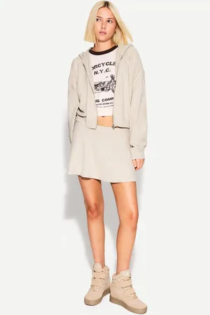 Bershka Jacke Mit Reißverschluss Und Kapuze Damen Xs Sandfarbe