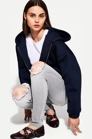 Bershka Skinny-Jeans Mit Tiefem Bund Damen 32 Grau