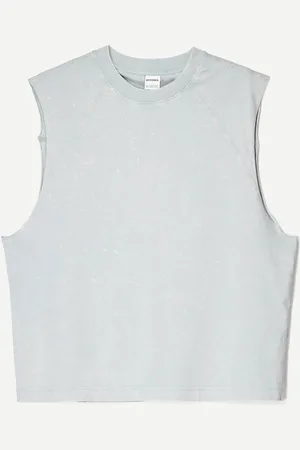 Bershka Ärmelloses Shirt Herren S Grau