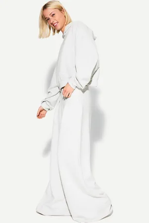 Bershka Wide-Leg-Hose Damen Xs Grau
