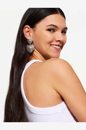 Bershka Ohrringe Mit Herz Damen Silber