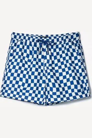 Bershka Badeshorts Mit Karoprint Herren S Blau