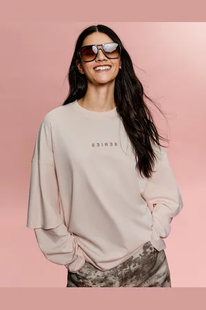 Bershka Langarmshirt Mit Doppelten Ärmeln Und Print Damen Xs Rosa