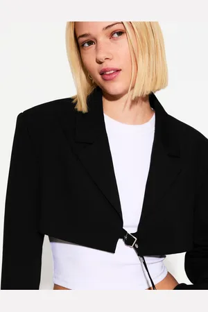 Bershka Cropped-Blazer Damen Xs Schwarz
