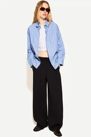 Bershka Oversize-Popelinhemd Damen Xs Blau
