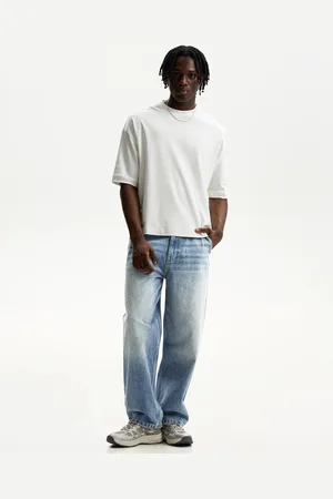 Bershka Skaterjeans Mit Weitem Bein Herren 32 Ausgewaschenes Blau