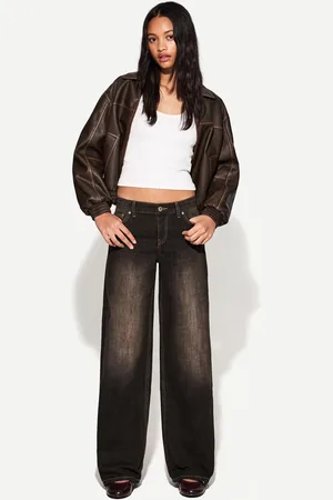 Bershka Boyfriend-Jeans Damen 10-12 Braun