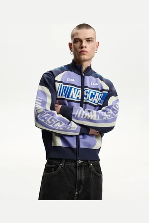 Bershka Jacke Nascar Mit Print Herren S Violett