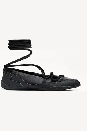Bershka Ballerina-Sneaker Mit Schnürung Damen 35 Schwarz