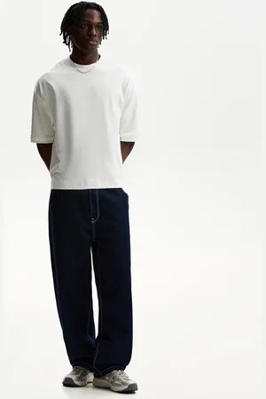 Bershka Skater-Fit-Jeans Im Washed-Look Herren 32 Marinenblau