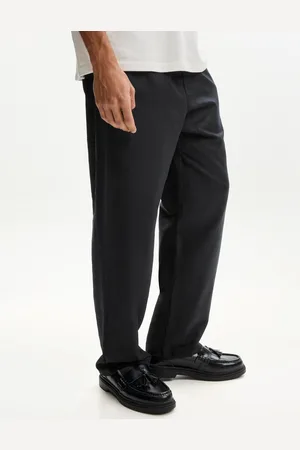 Bershka Rustikale Wide-Leg-Hose Mit Leinen Herren Xs Schwarz