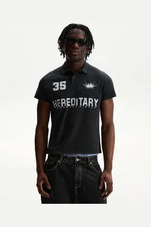 Bershka Kurzärmliges Poloshirt Mit Print Herren M Schwarz