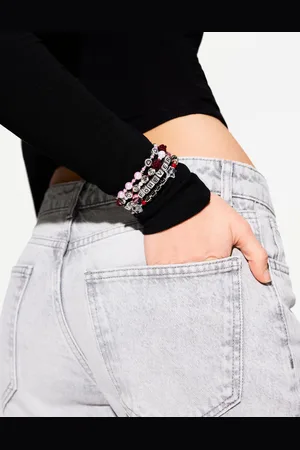 Bershka 4er-Pack Armbänder Damen Schwarz