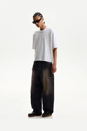 Bershka Superbaggy-Jeans Herren 34 Braun
