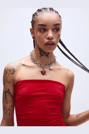 Bershka Halskette Aus Einer Kette Mit Anhänger Damen Silber