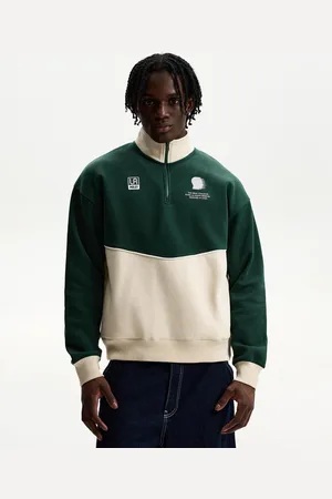 Bershka Pullover Mit Farblich Abgesetztem Reißverschluss Herren Xs Grün