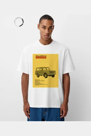 Bershka T-Shirt Ford Herren Xs Weiss