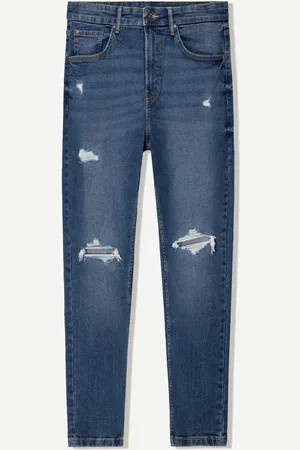 Bershka Carrotjeans Risse Herren 34 Blau