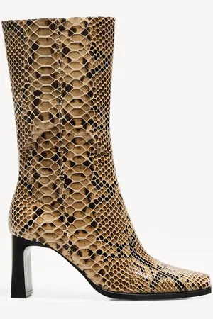 Bershka Absatzstiefel Mit Animalprint Und Halbhohem Schaft Damen 35 Kombiniert