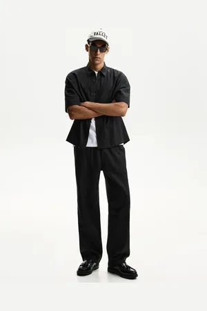 Bershka Kurzarmhemd Mit Leinenanteil Herren Xs Schwarz