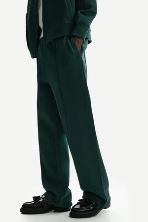 Bershka Wide Leg Plüschhose Herren Xs Grün
