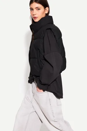 Bershka Gesteppte Cropped-Weste Damen Xs Schwarz