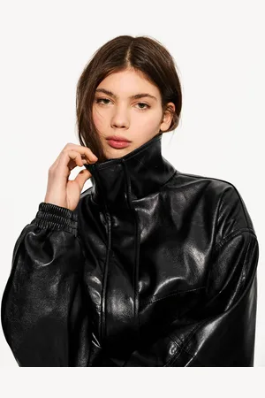 Bershka Oversize-Kunstlederjacke Damen Xs Schwarz