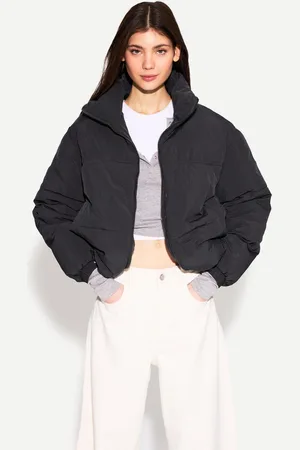 Bershka Puffjacke Damen Xs Schwarz