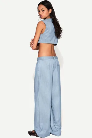 Bershka Cropped-Weste Damen Xs Blau