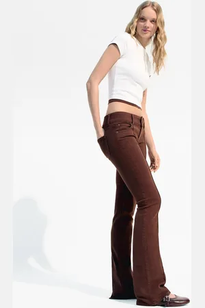 Bershka Bootcut-Jeans Mit Tiefem Bund Damen 10-12 Braun