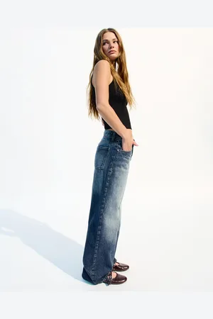 Bershka Boyfriend-Jeans Damen 10-12 Dunkelblau