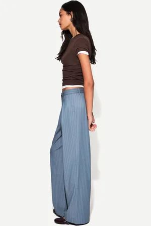 Bershka Baggyhose Mit Tiefem Bund Damen 32 Blau