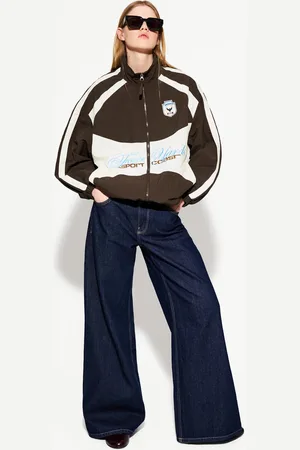 Bershka Funktionsjacke Mit Print Damen Xs Braun