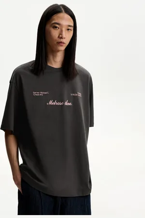 Bershka Shirt Mit Kurzen Ärmeln Und Stickerei Herren Xs Grau