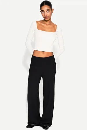 Bershka Wide Leg Hose Damen Xs Schwarz