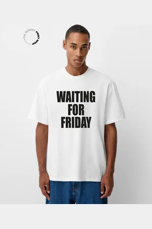 Bershka T-Shirt Mit Print Herren Xs Weiss