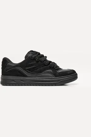 Bershka Skate-Sneaker Aus Leder Herren 39 Schwarz