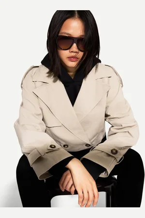 Bershka Kurze Trenchcoat-Jacke Damen Xs Nerzfarbe
