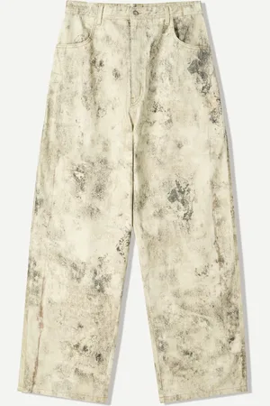 Bershka Balloon Hose Mit Print Herren 34 Rohweiß