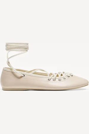 Bershka Ballerinas Mit Schnürung Damen 35 Rohweiß