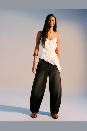 Bershka Baggyhosen-Jeans Im Barrel-Fit Damen 10-12 Grau