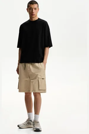 Bershka Kurze Bermuda-Jogginghose Im Cargo-Stil Herren Xs Sandfarbe