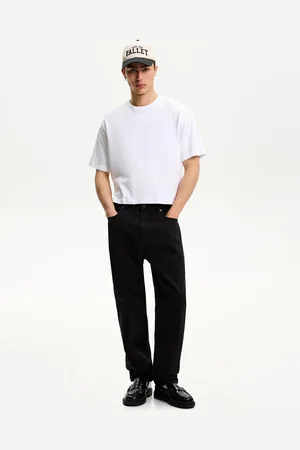Bershka Loose Fit Jeans Herren 32 Schwarz