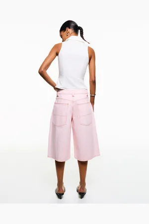 Bershka Bermuda-Jorts Aus Denim Damen 10-12 Rosa