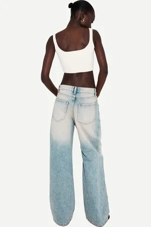 Bershka Jeans Im Baggy-Hosen-Fit Damen 10-12 Ausgewaschenes Blau